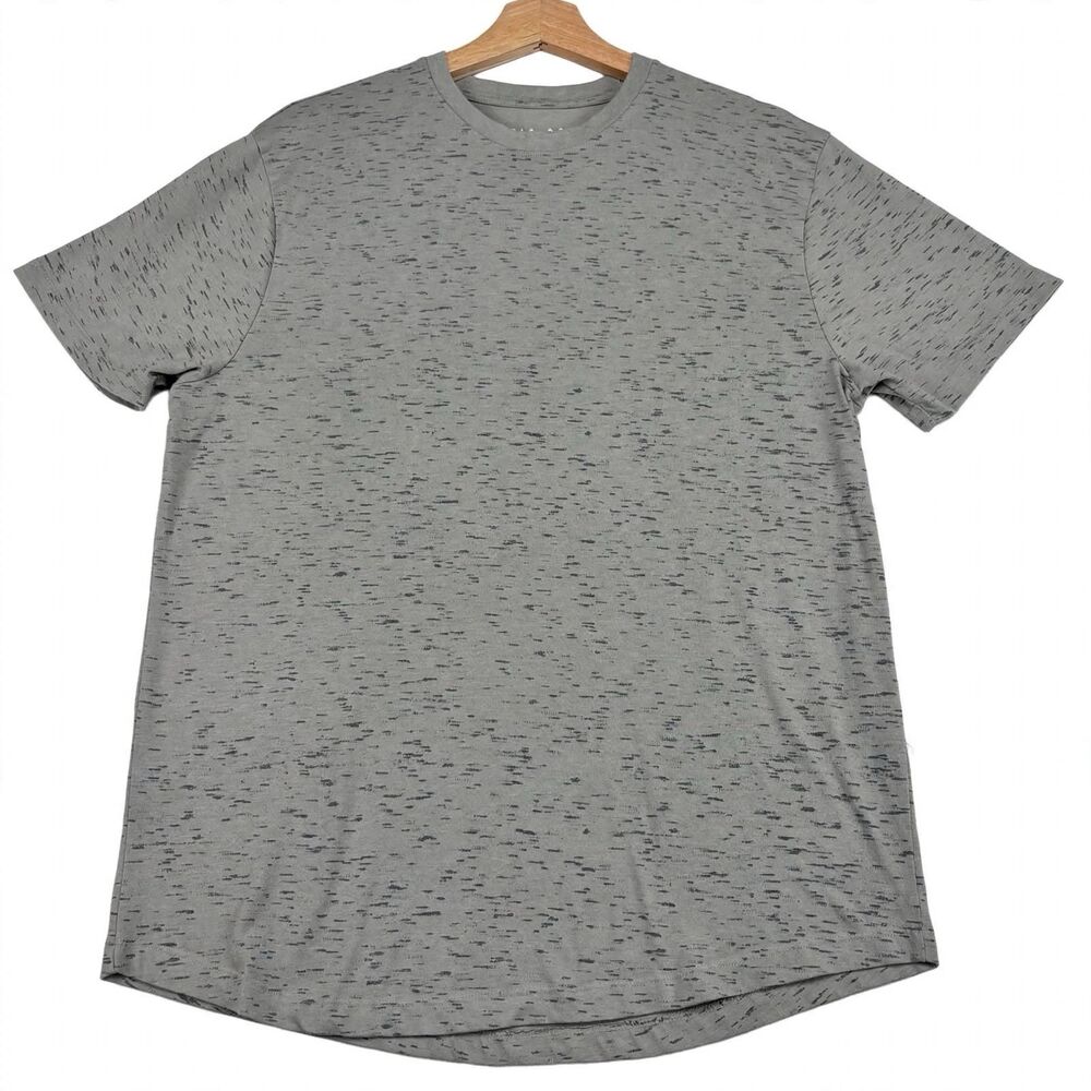 Rustic Souls T-Shirt M Gray Black Speckle Slub Curved Hem Tee
